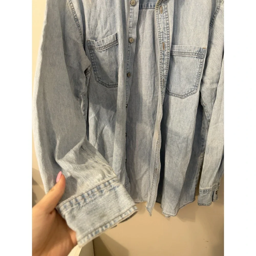 Levi's Light Wash Denim Button Down Shirt Casual Workwear Mens Large